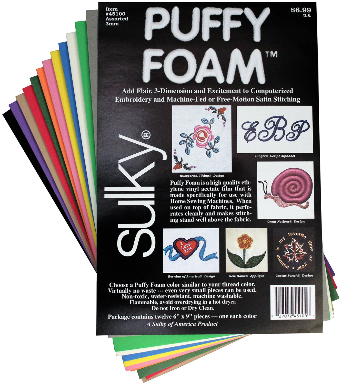 Foam Puffy 3mm 6in x 9in - 12 Color Assortment
