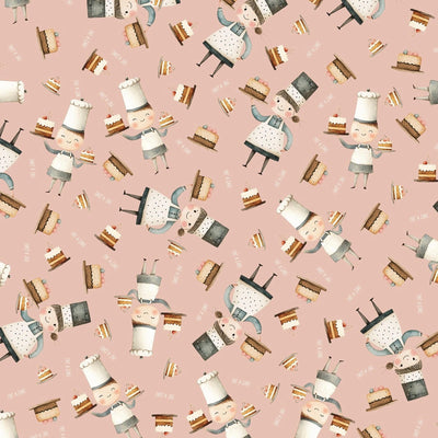 Nursery Rhyme Time Pink Bakers Fabric Yardage