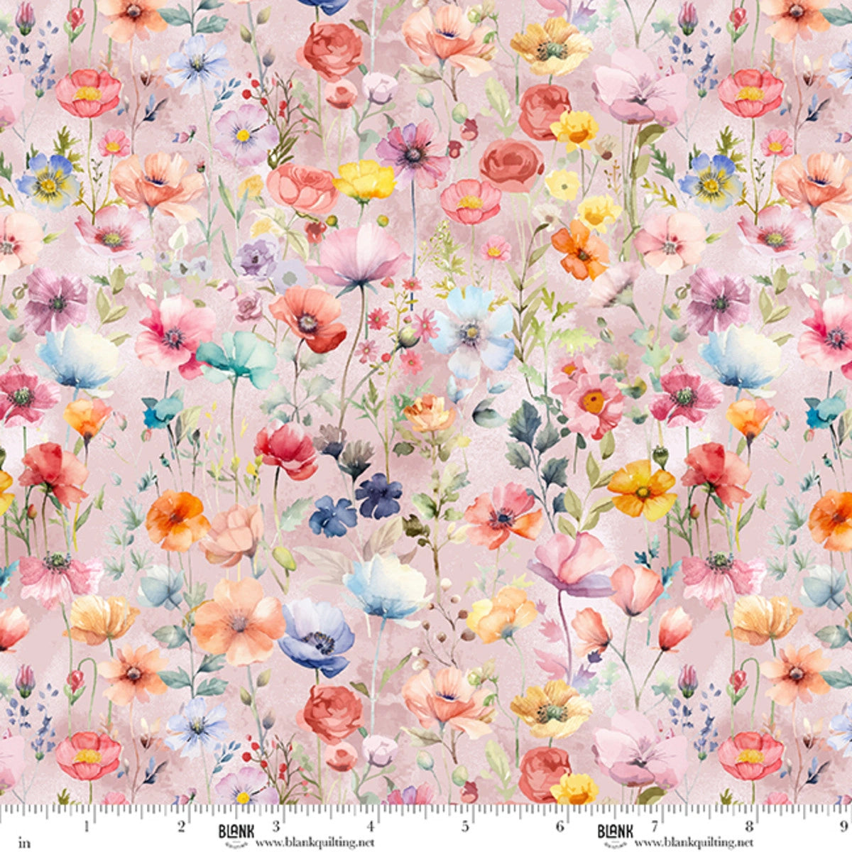 Deja Moo champagne flower field fabric yardage quilting cotton