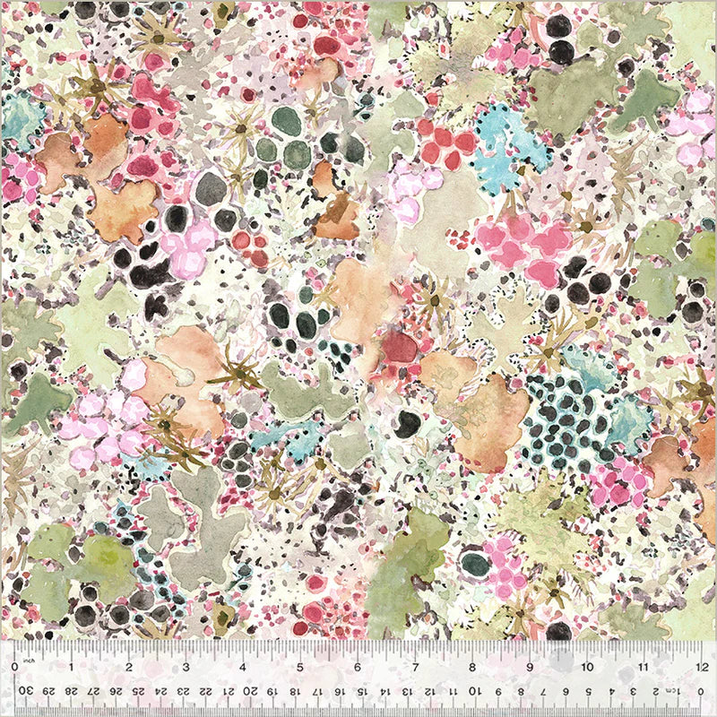 Wild Wander Stone Lichen 108" Wide Quilt Backing Fabric