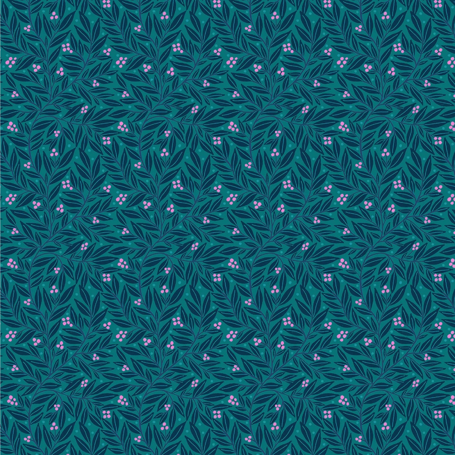 Dayspring Vines & Berries Teal Yardage