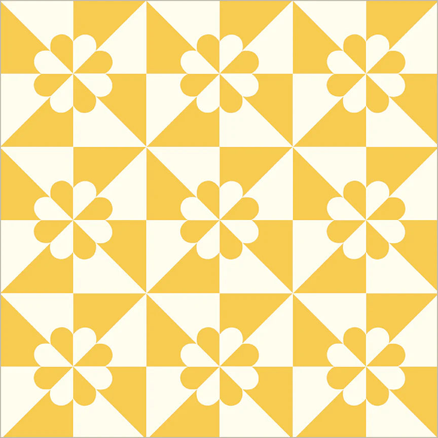 Perfect Points II Hearts and Gizzards Yellow Fabric Yardage