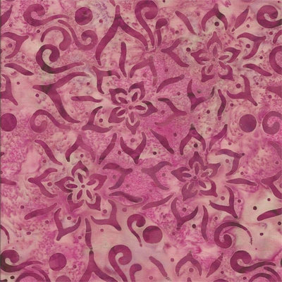 Rio Carnival Purple Flower Batik Fabric Yardage