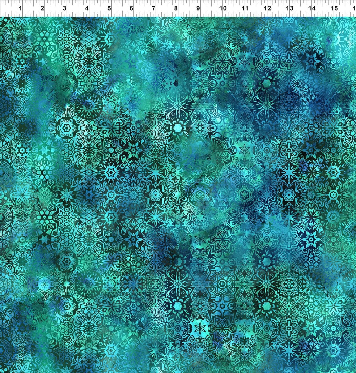 Impressions Teal Small Mosaic Fabric Yardage