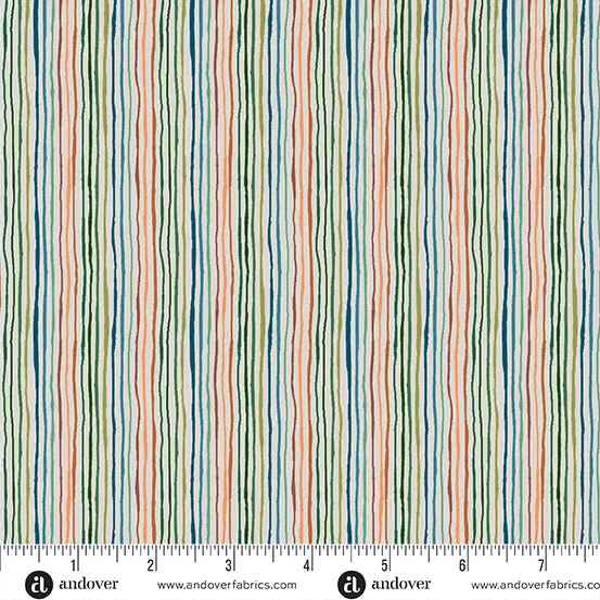 Prehistoric Cream Stripe Fabric Yardage