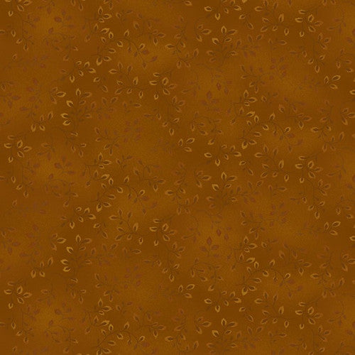 Folio Basics Ochre Leaves Fabric Yardage