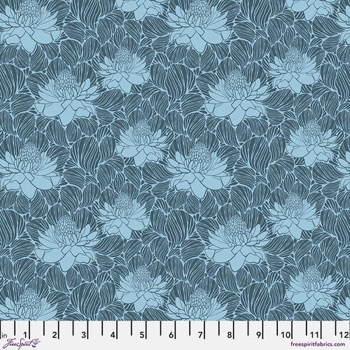 Paradise Blooms Waratah Grandeur Slate Fabric Yardage