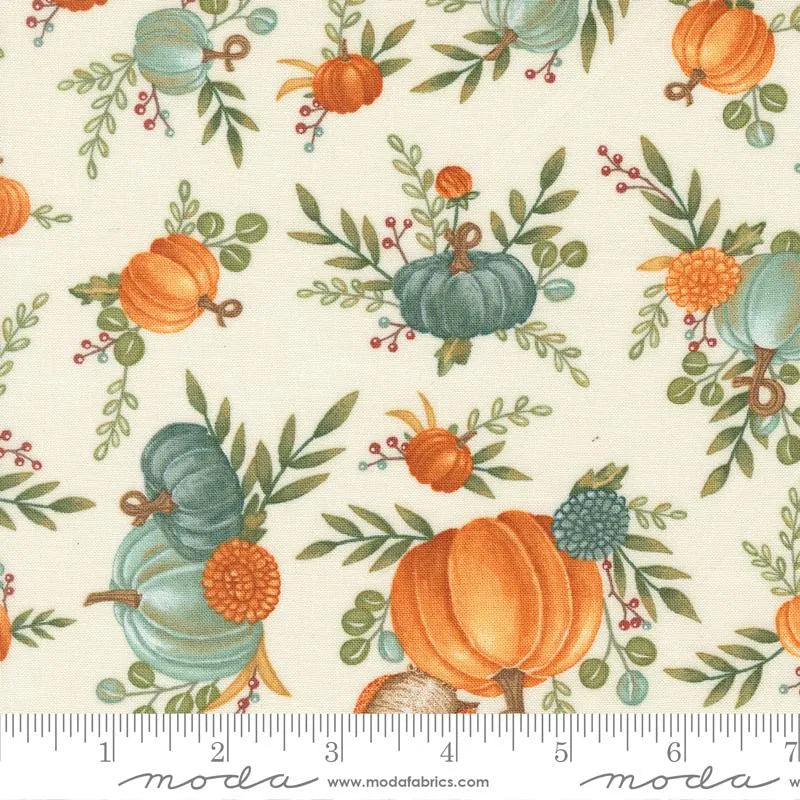 I Love Fall Most of All White Pumpkins Fabric Yardage