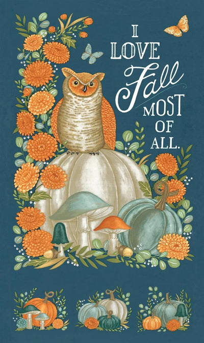 I Love Fall Most of All Harvest Night Panel 24"