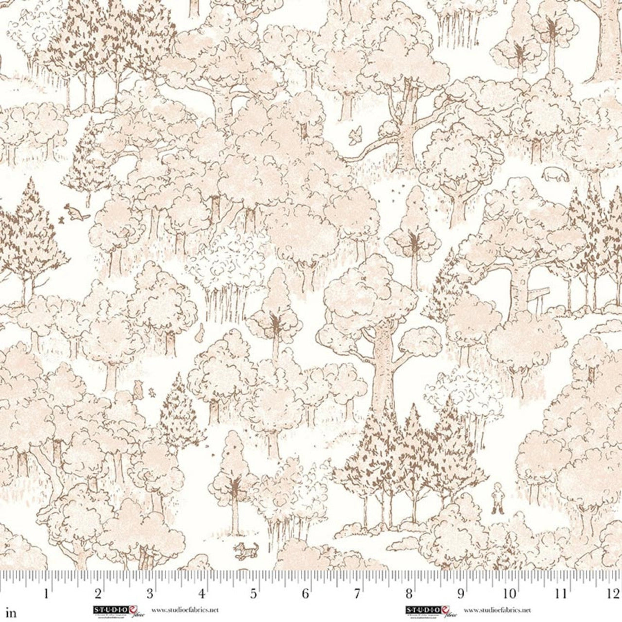 Classic Winnie Forest Mono Fabric Yardage