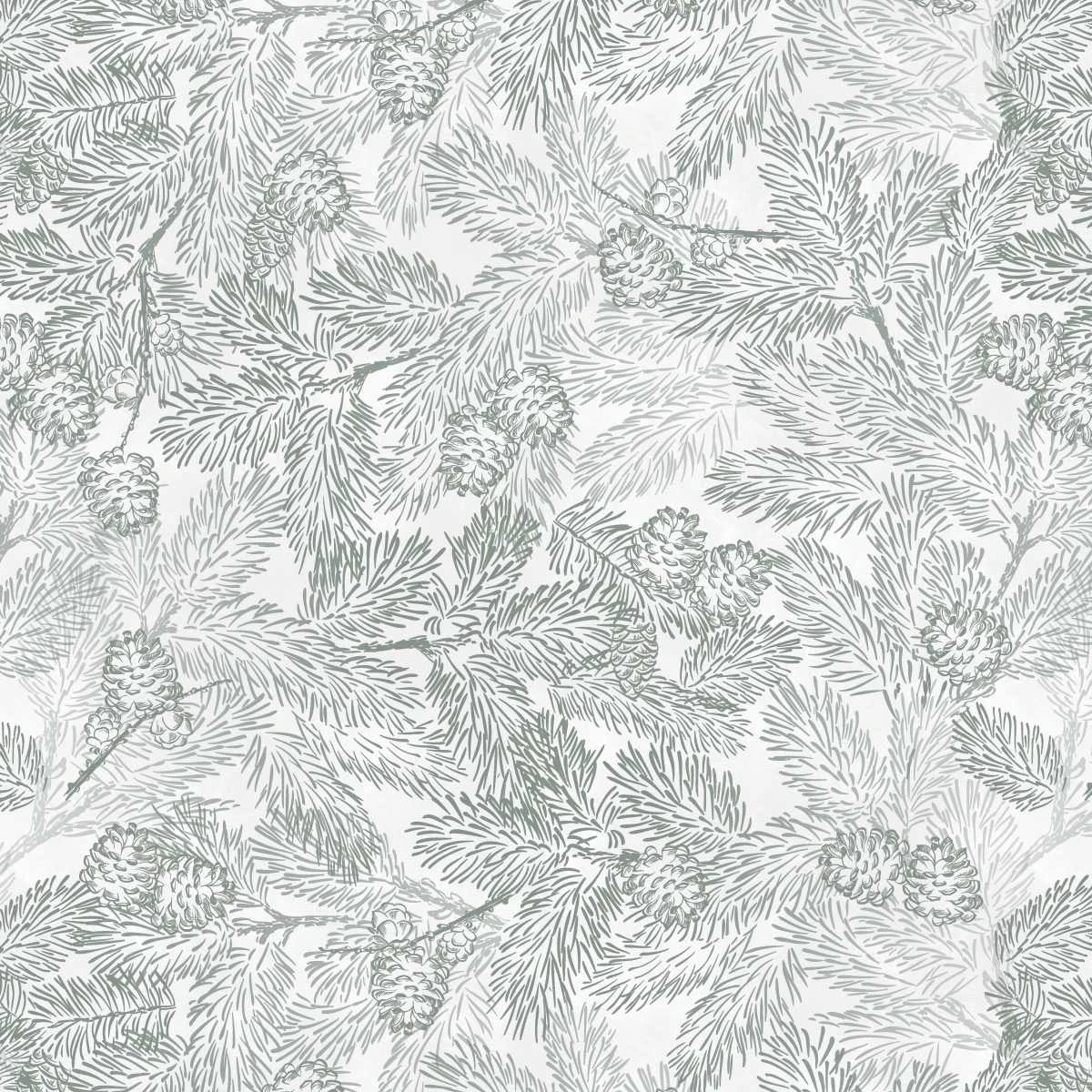 Just a Dusting Mist Pine Etching Fabric Yardage - quilt fabric for sewing and quilting projects