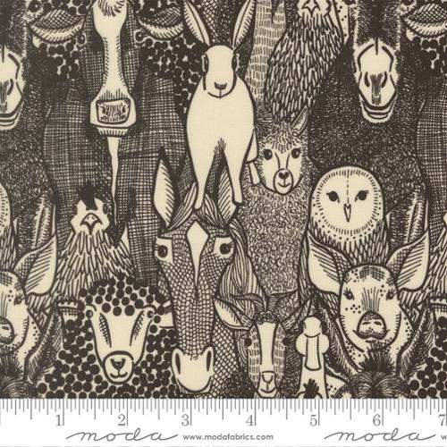 The Henhouse Barnyard Faces Novelty Animals Iron Fabric Yardage - quilt fabric for sewing and quilting projects