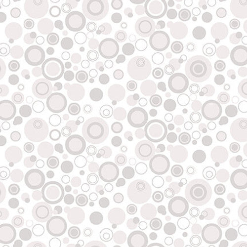 Bubble Dot Basics Grey on White Fabric Yardage