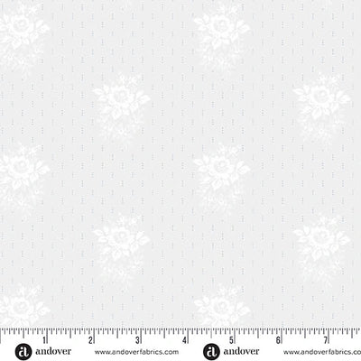 Simply Light Silver Petite Bouquet Fabric Yardage