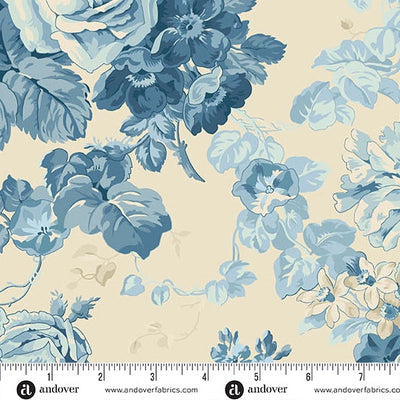 Special Delivery Porcelain Rose Bouquet Fabric Yardage