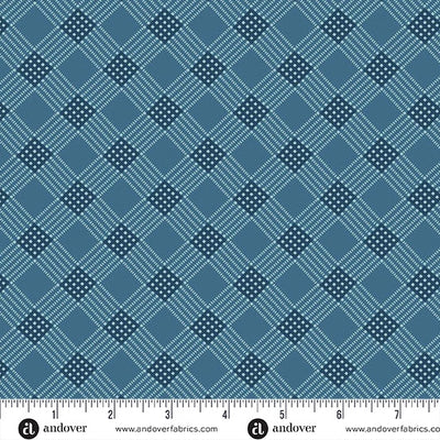 Special Delivery Deep Denim Tea Towel Fabric Yardage