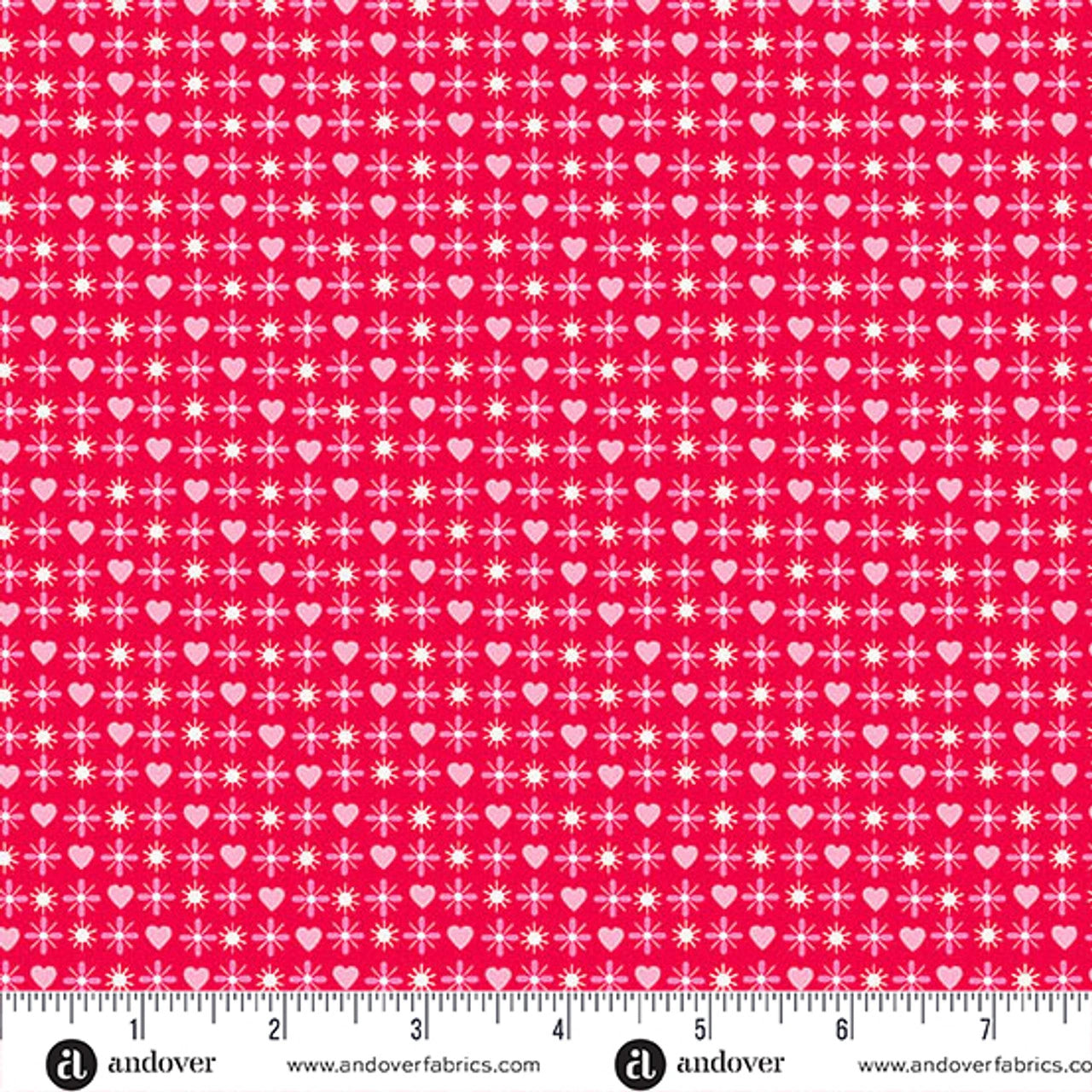 Heart and Soul Red Heart and Flowers Fabric Yardage