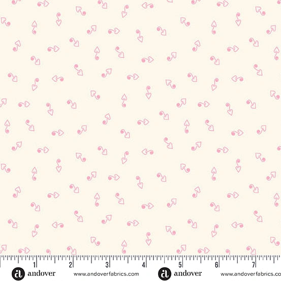 Heart and Soul White Hook Heart Fabric Yardage
