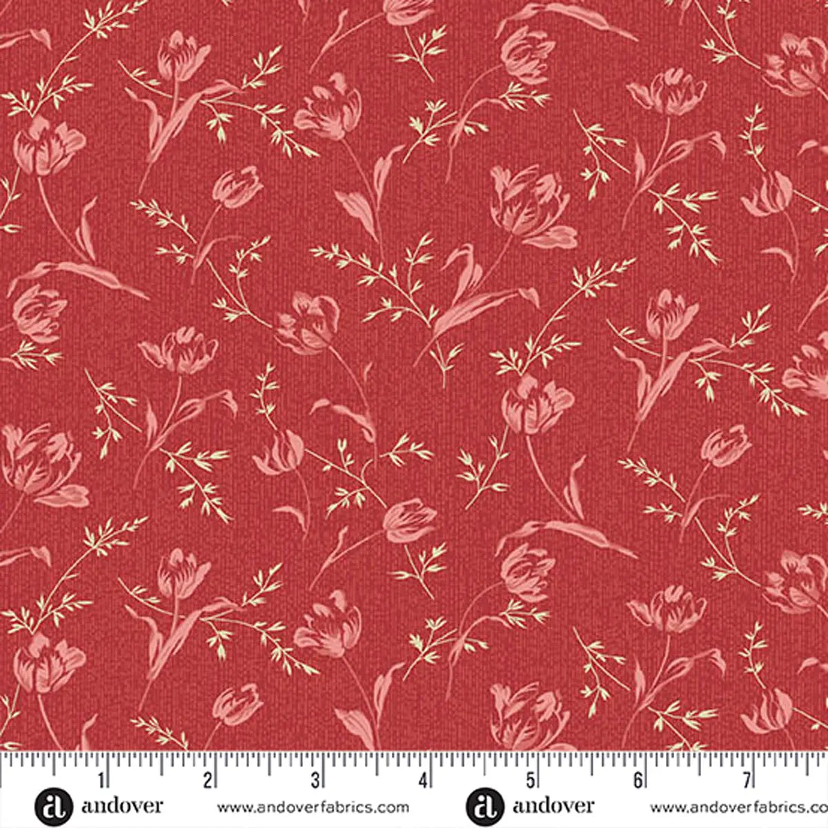Lighthouse Red Roof Bindweed Fabric Yardage