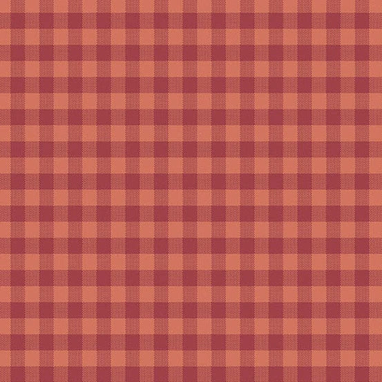 Quiltessential Gingham Blood Orange Fabric Yardage