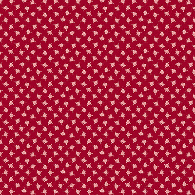 Be Mine Red Tossed Hearts Fabric Yardage