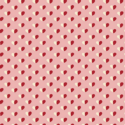 Be Mine Pink Shadow Hearts Fabric Yardage