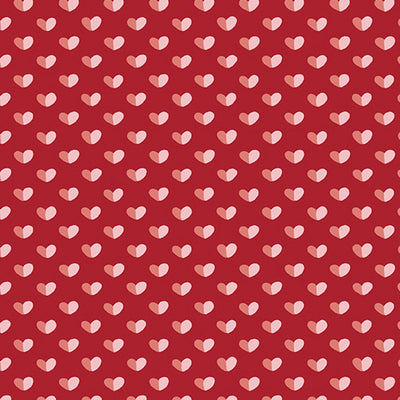 Be Mine Red Shadow Hearts Fabric Yardage