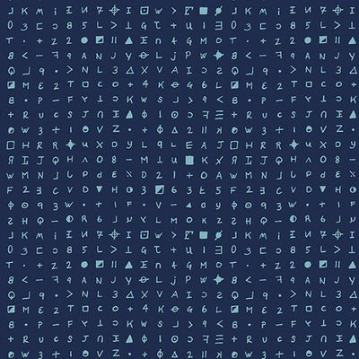 Fabric from the Basement Blue Moon Cryptography Fabric Yardage