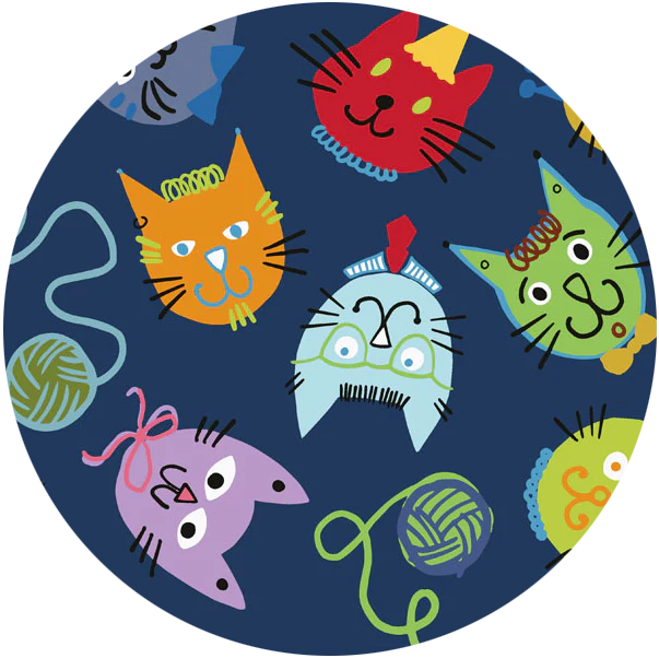 Laminated Cotton, Alley Cats, 1 Yard Precut