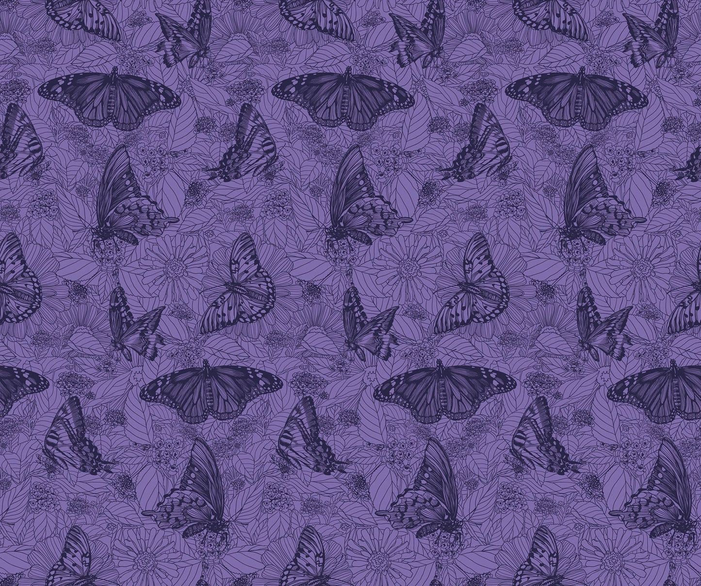 Indelible Ink Blueberry Winging It Fabric Yardage - quilt fabric for sewing and quilting projects