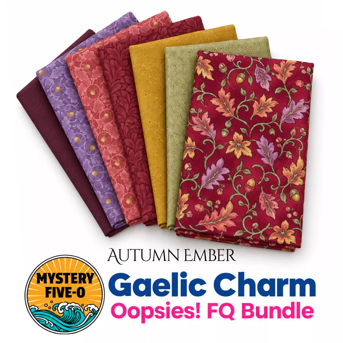 Mystery Five-0 Autumn Ember Oopsies fat quarter bundle remnant fabric