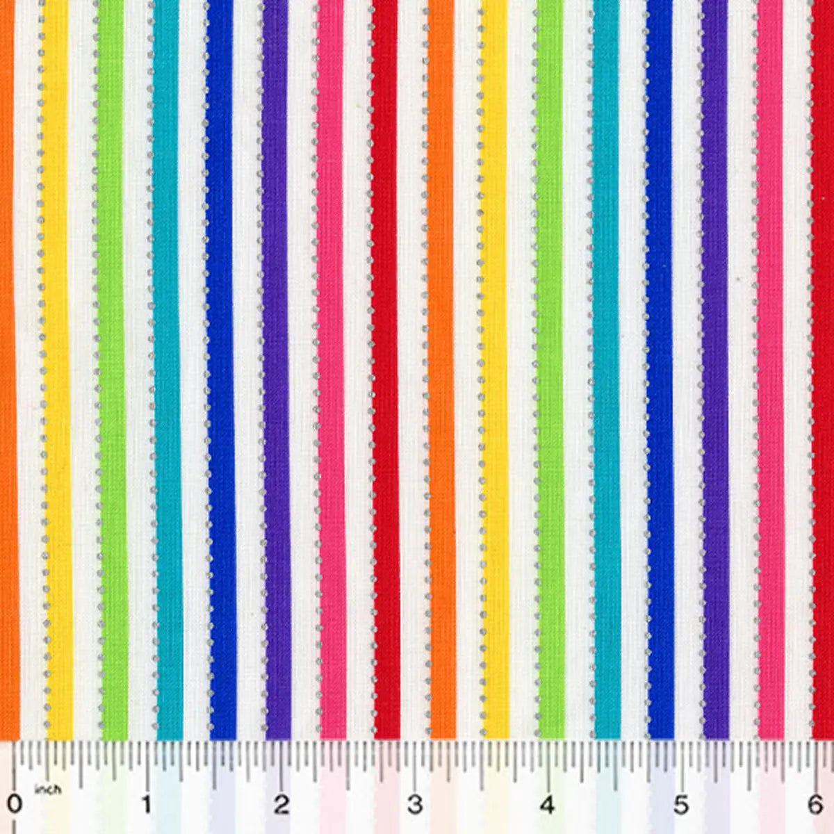 BeColorful White Rainbow Stripe Fabric Yardage