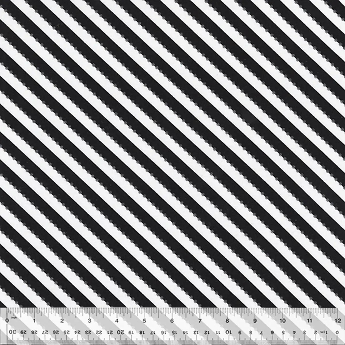 BeColorful Black and White Diagonal Stripe Fabric Yardage