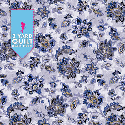 The Drawing Room Light Blue Footstool 108" Wide 3 Yard Quilt Fabric Back Pack