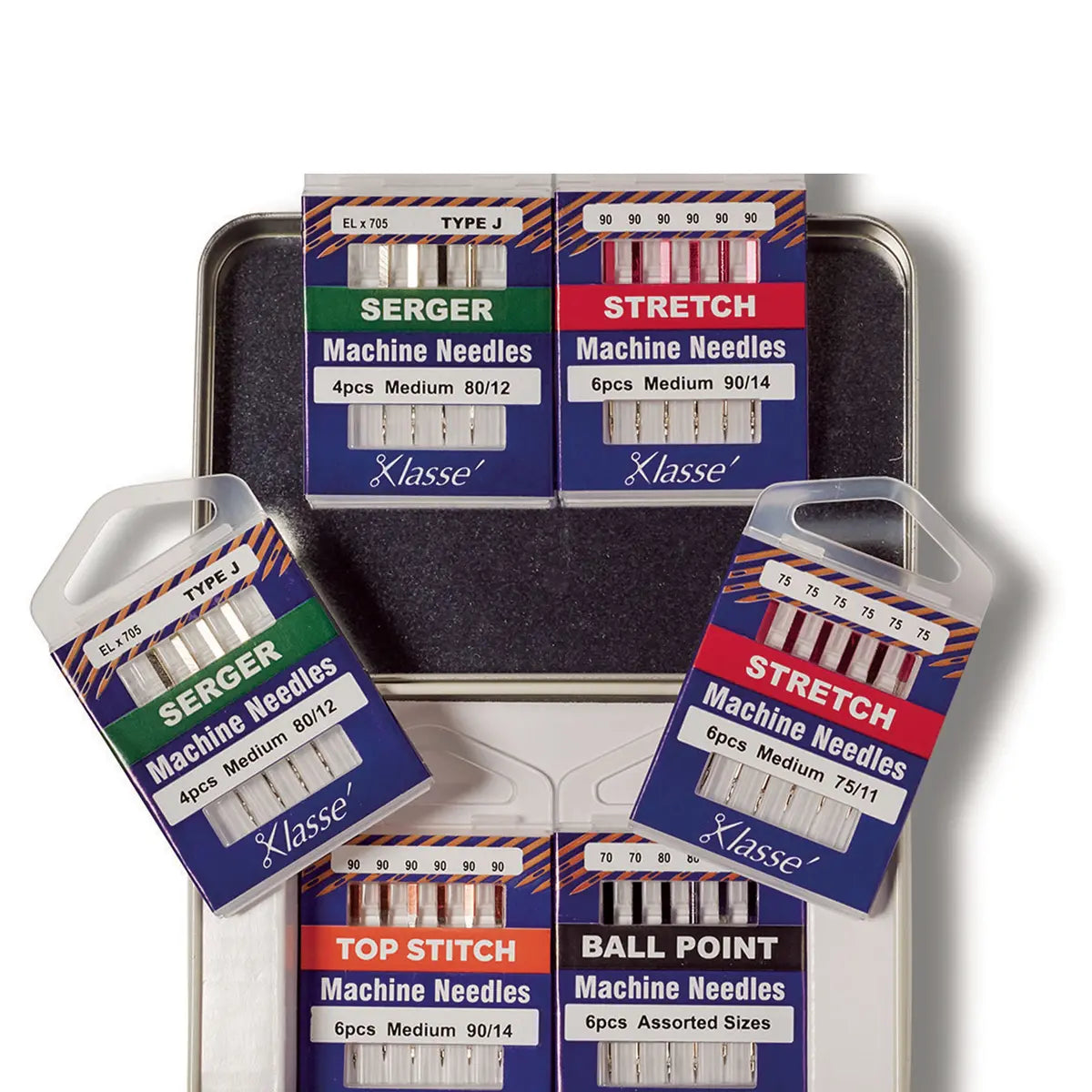 Klasse 6PC Serger EL705 Needle Variety Tin