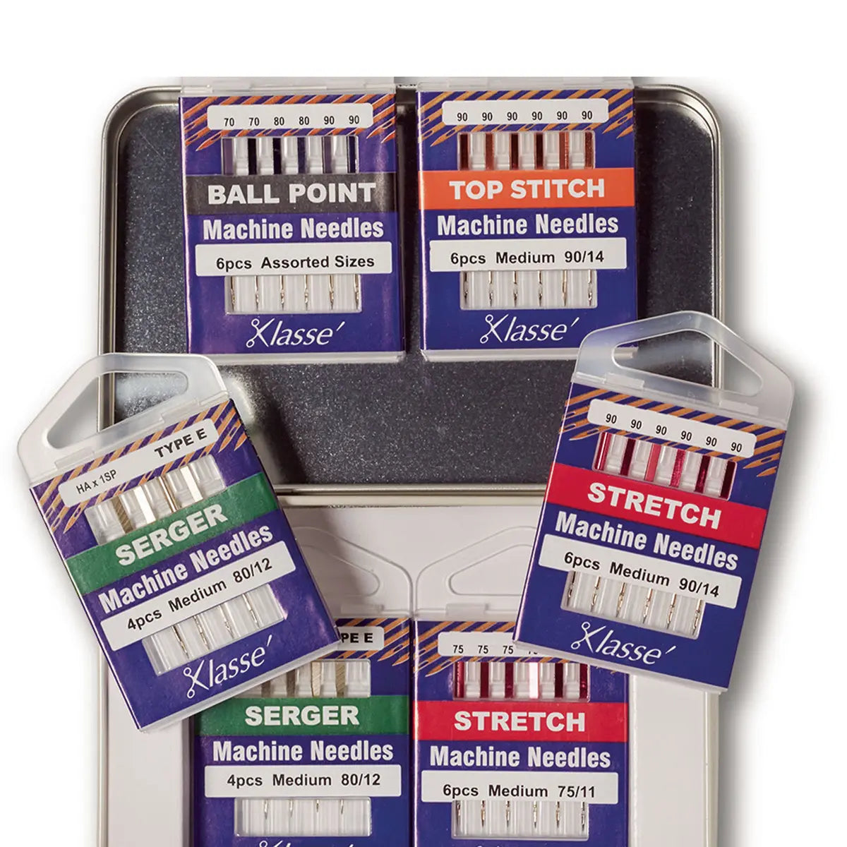 Klasse 6PC Serger HAX1SP Needle Variety Tin