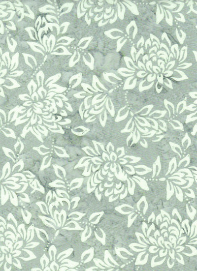 Remnants of Summer Green Floral Batik Fabric Yardage