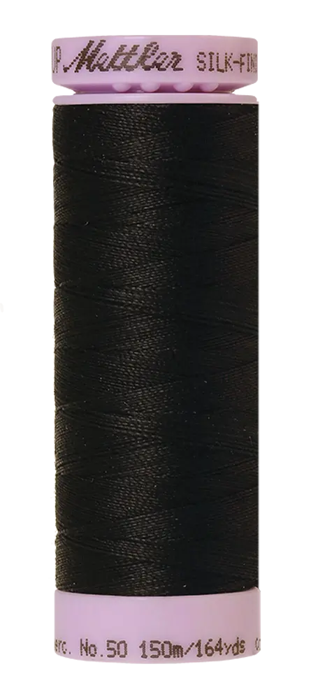 Mettler Cotton Silk Finish 50wt 150m Black