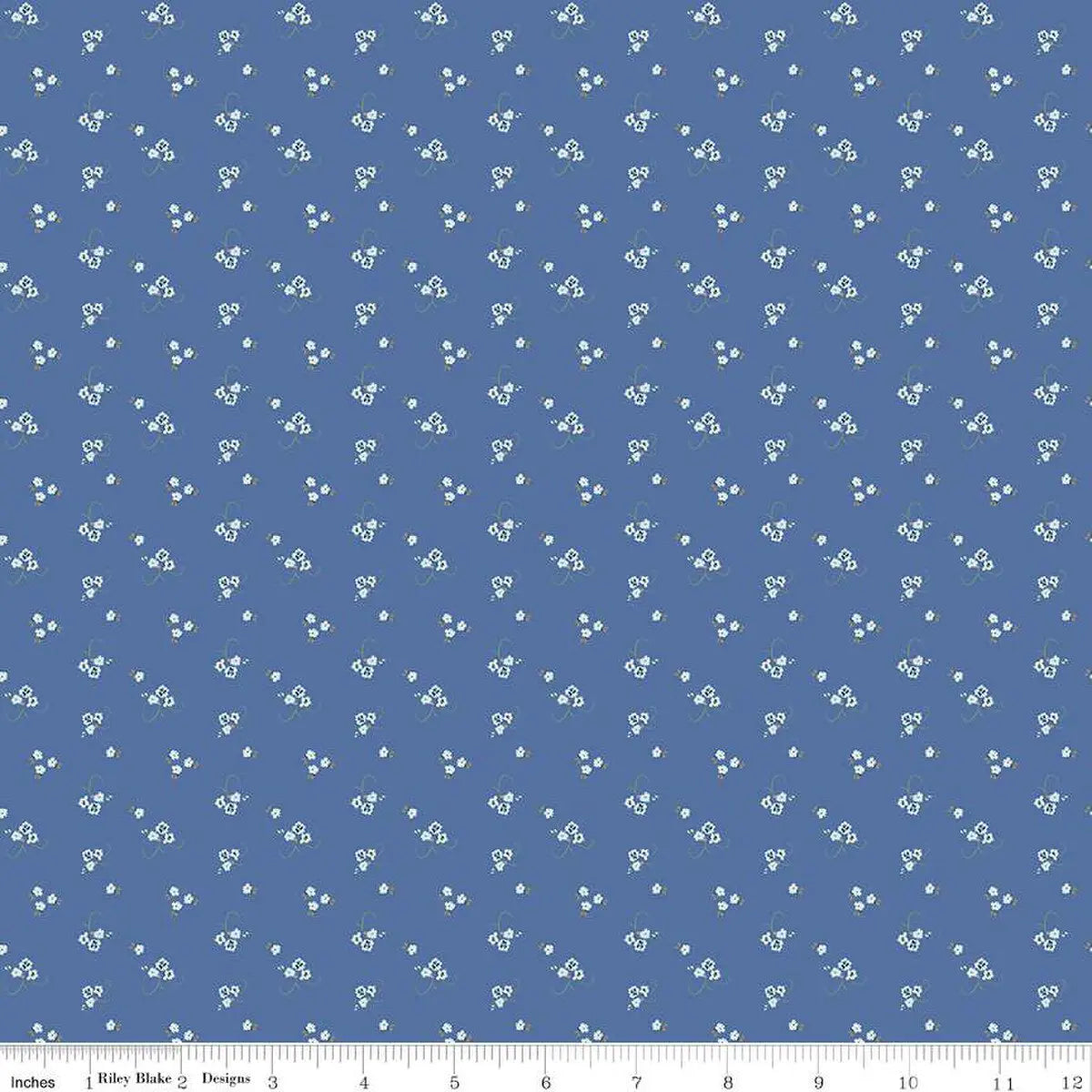 Bluegrass Charm Blue Floral Fabric Yardage
