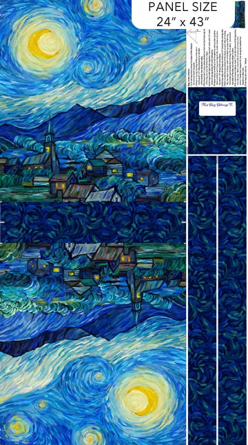 Starry Night Canvas Tote Bag Panel