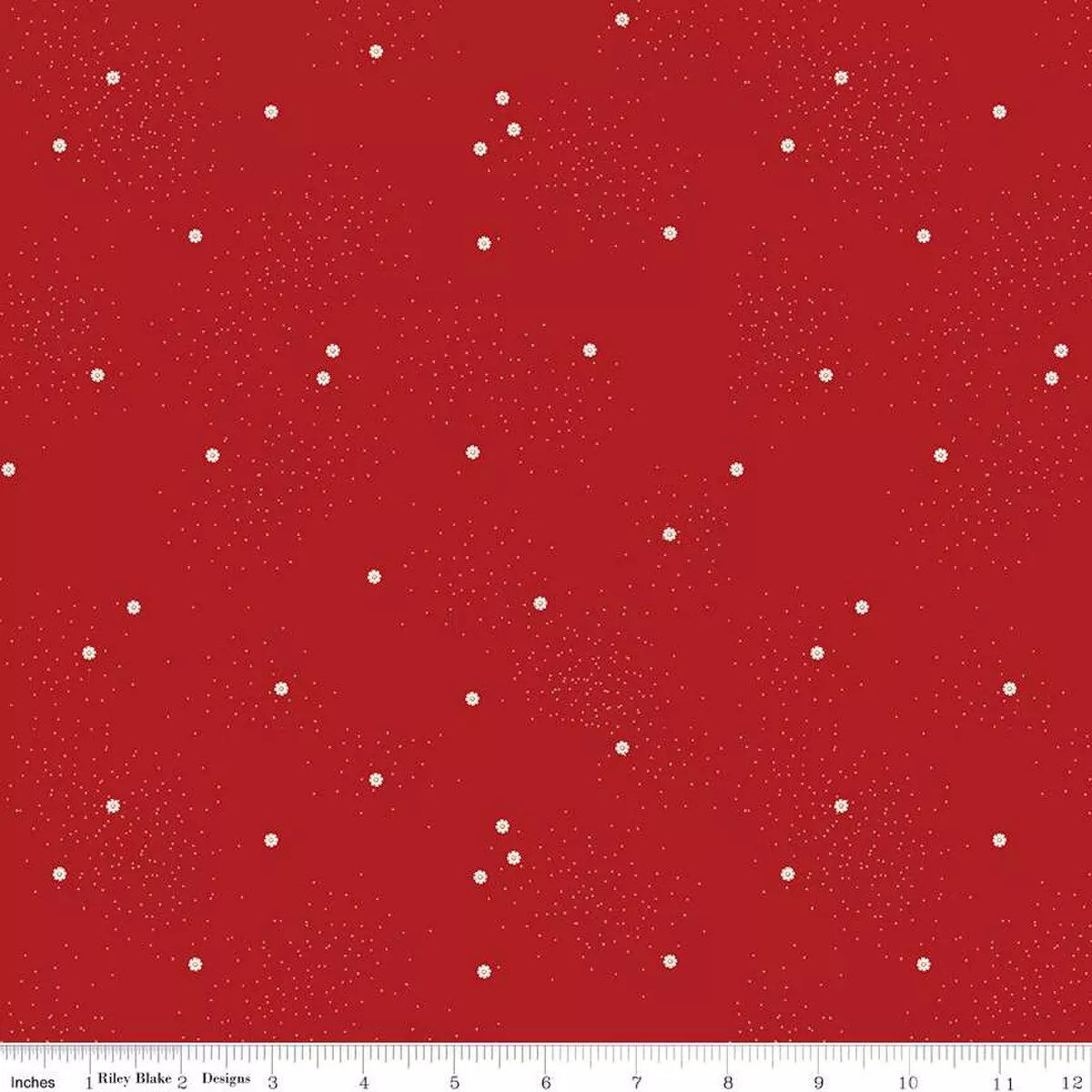Dainty Daisy Barn Red Fabric Yardage