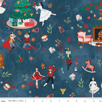 Nutcracker Tradition Midnight Main Fabric Yardage