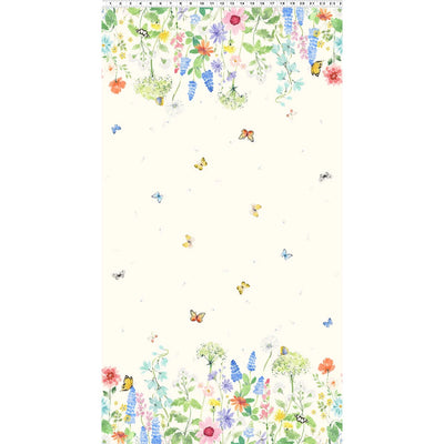 Sunlit Sonnet Light Cream Double Border Fabric Yardage