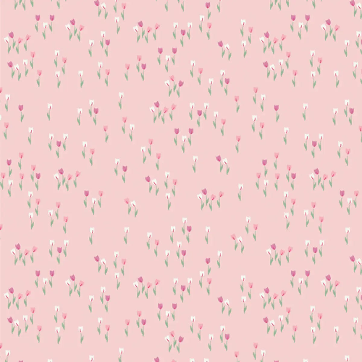 Romantica Pink Hillside Tulips Fabric Yardage