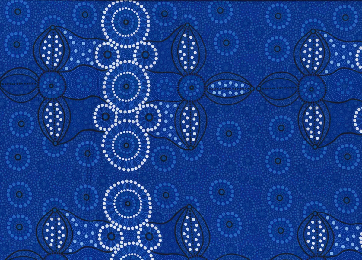 Campsite Blue Fabric Yardage