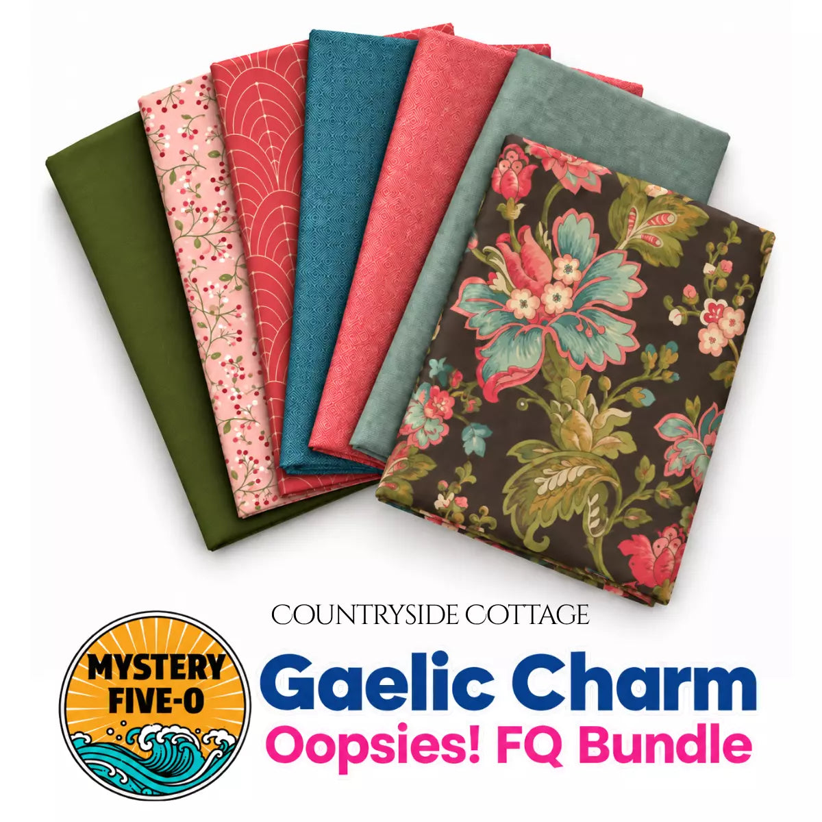 Mystery Five-0 Countryside Cottage Oopsies fat quarter bundle remnant