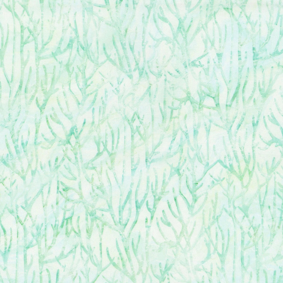 Northcott’s Coral Reef White & Turquoise Tonal Coral Fabric Yardage features soft, watercolor-like coral shapes in light green and teal on white—perfect for ocean-inspired quilts or adding a delicate, organic texture to your projects.