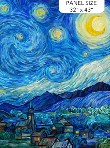 Starry Night Dark Blue Multi Panel 30" x 43"