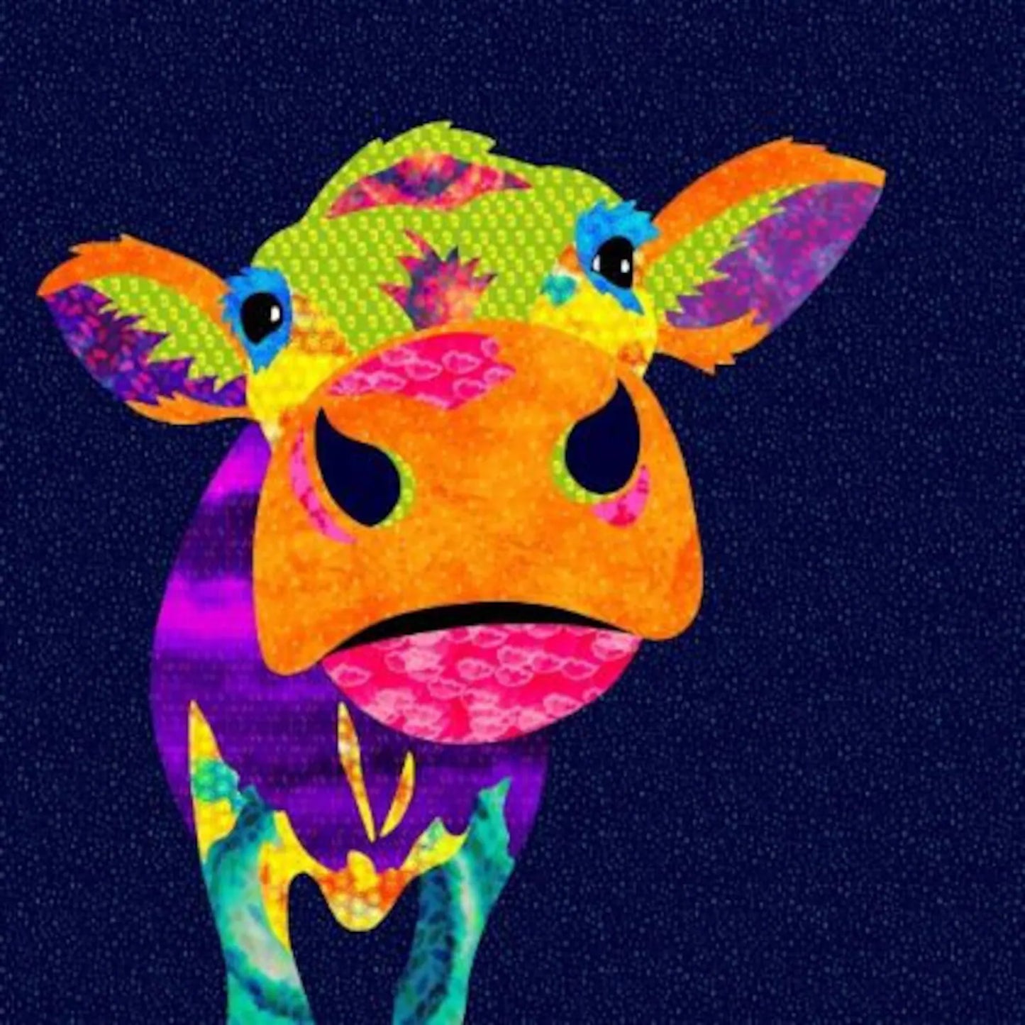 Farmyard Daisy Cow Collage Panel