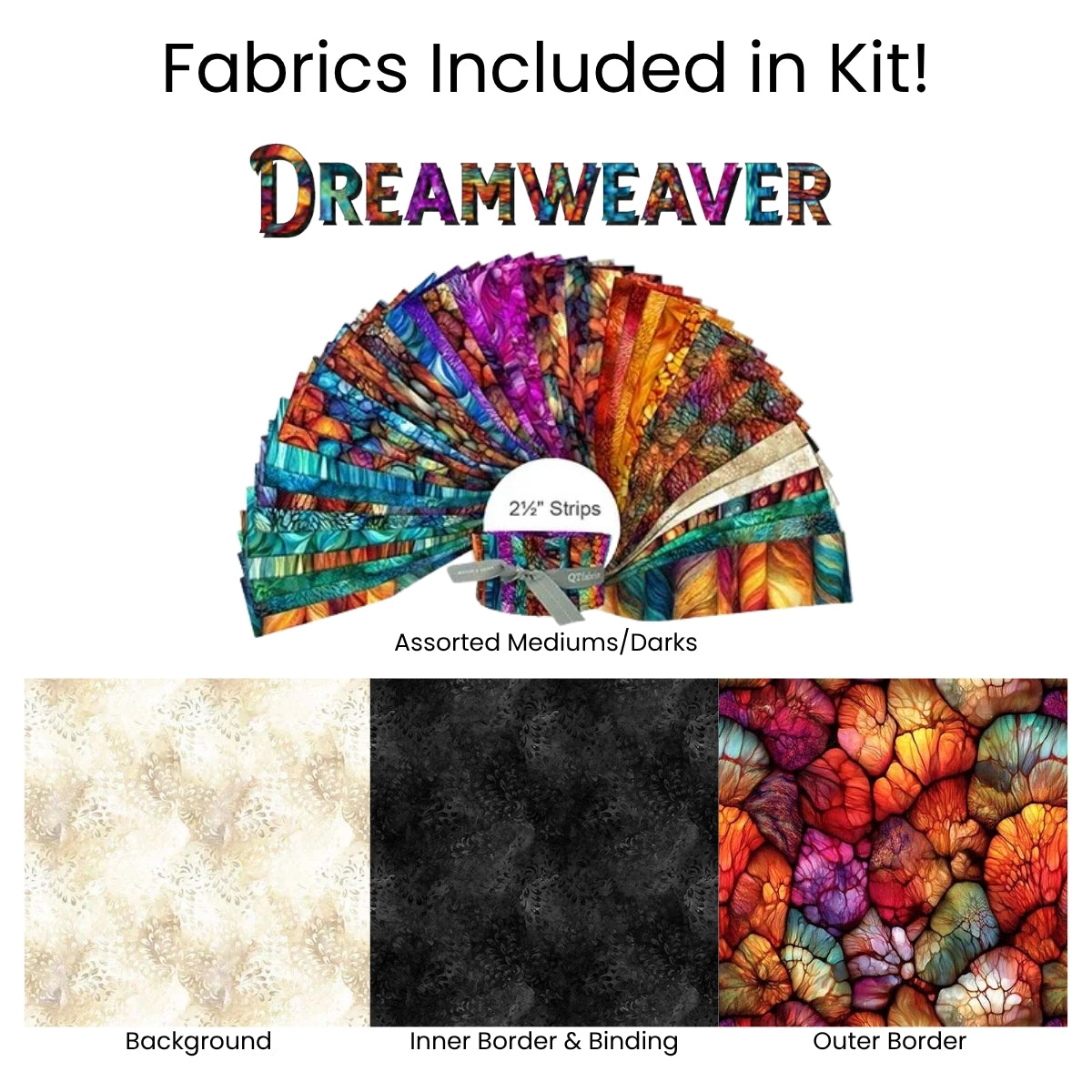 Dreamweaver Popcorn quilt kit completed quilt sample photo